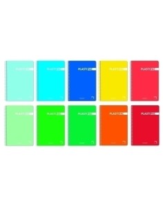 CUADERNO PLASTIPAC 90 GRS. TAPA POLIPROPILENO 4º 80 HOJAS C.46 CON MARGEN SURTIDO PACSA - Pack de 5 unidades - 16565